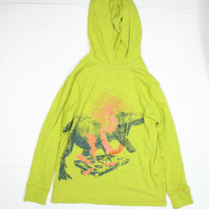 Circo Light Knit Hoodie Green Yellow With Orange